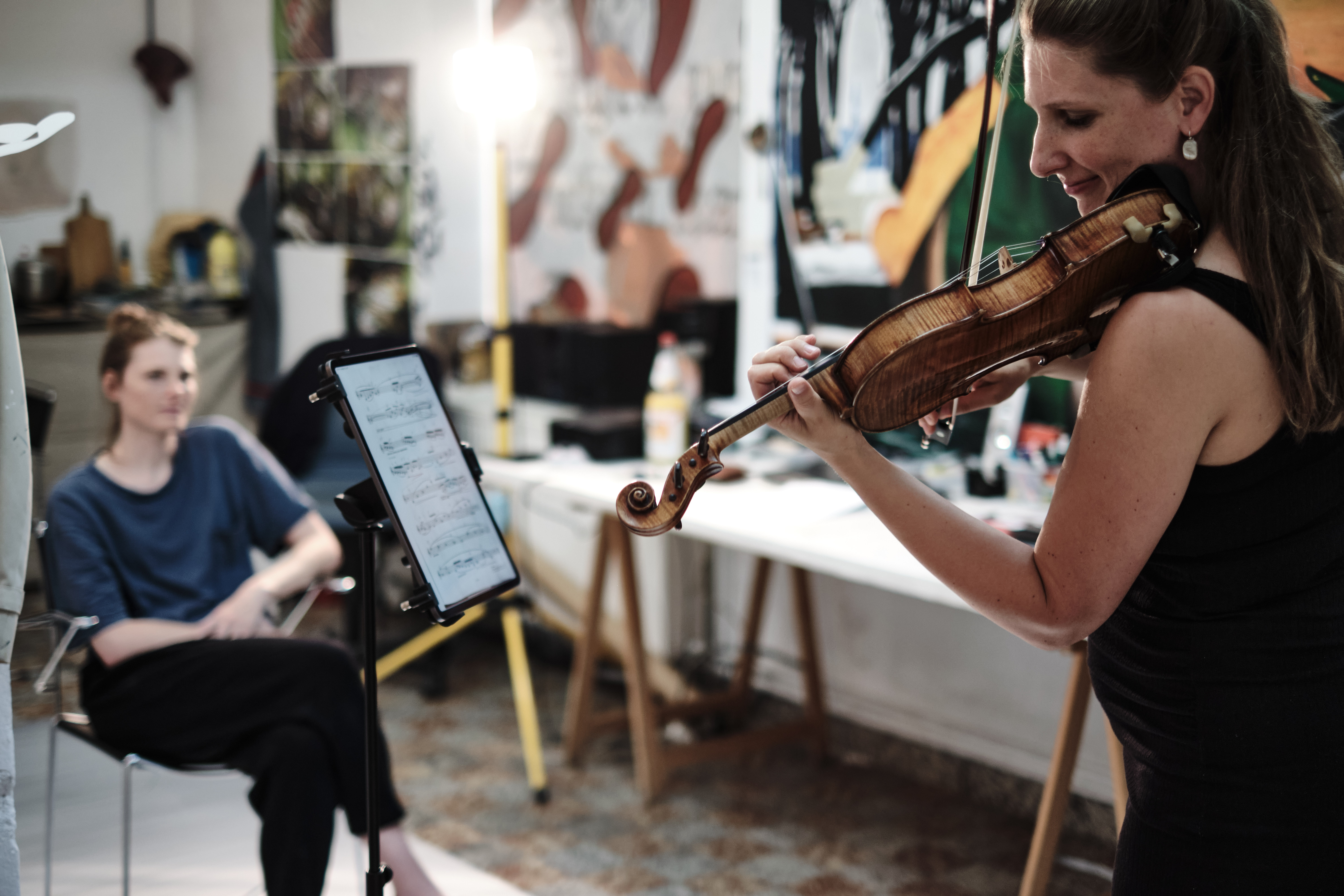 Ruth Gierten (Violine) in der Milchsackfabrik, Frankfurt/Main